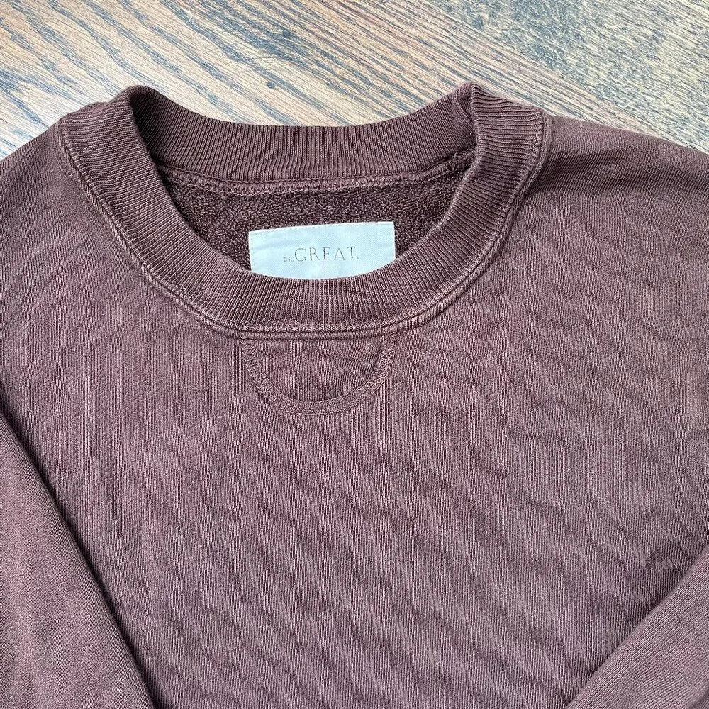 THE GREAT. The League Sweatshirt, Brown, Small - Picture 6 of 7